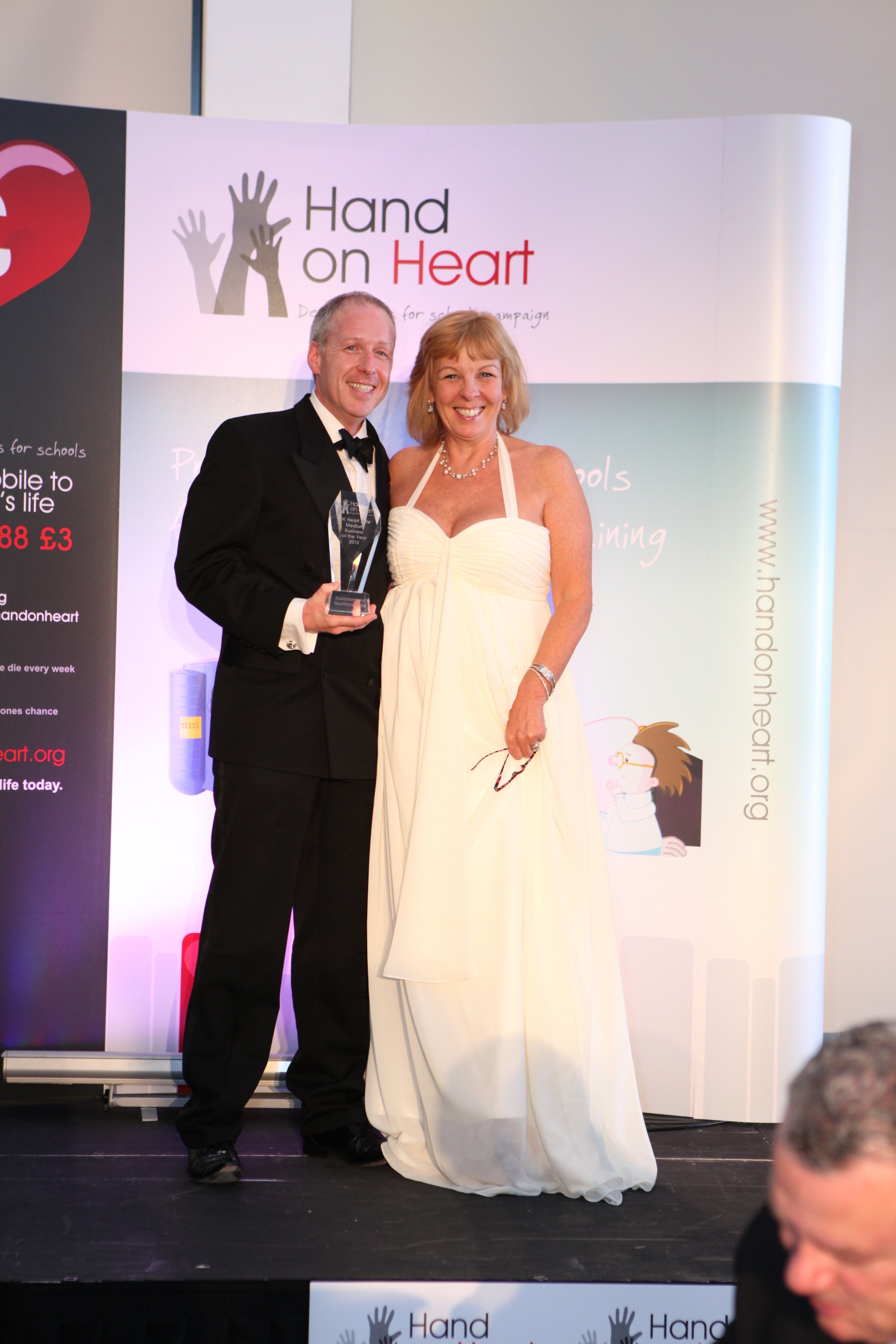 paul mulligan and jo haigh who presented the award